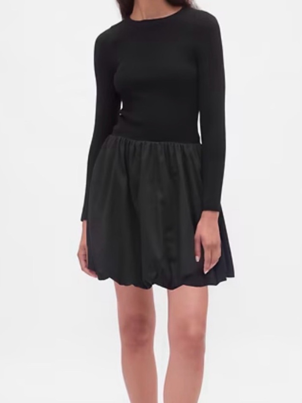 GAP Black Ribbed Knit Top with Bubble Skirt